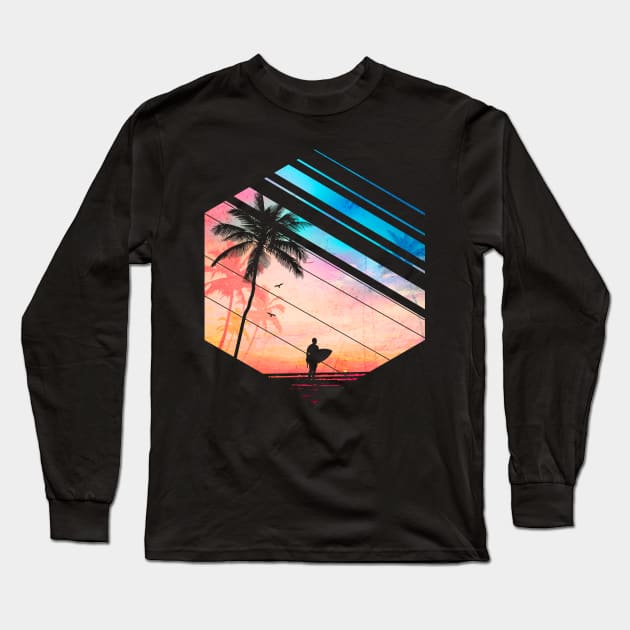 Surfer Paradise Long Sleeve T-Shirt by Moncheng